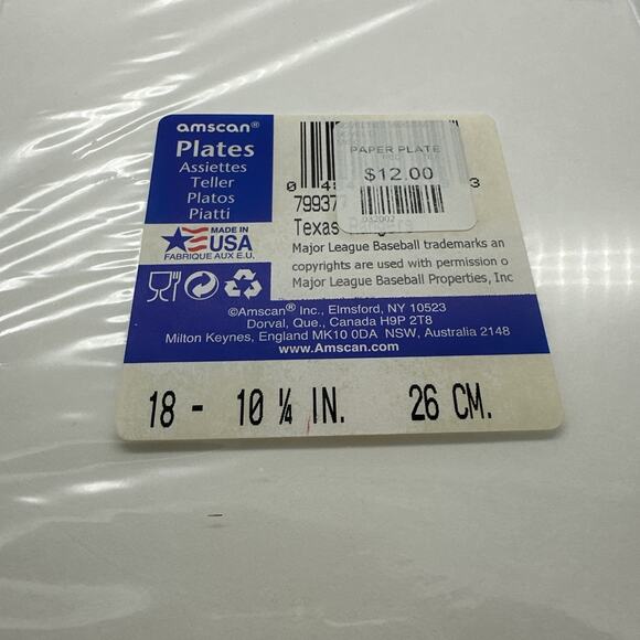 TEXAS RANGERS 36 count 2 ply luncheon party napkins And 18 Plates MLB baseball - Picture 3 of 3